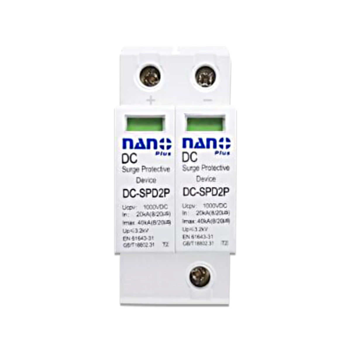 NANO DC SURGE DEVICE PROTECTOR อุปกรณ์ป้องกันฟ้าผ่า ป้องกันไฟกระชาก 2P 1000V 20-40