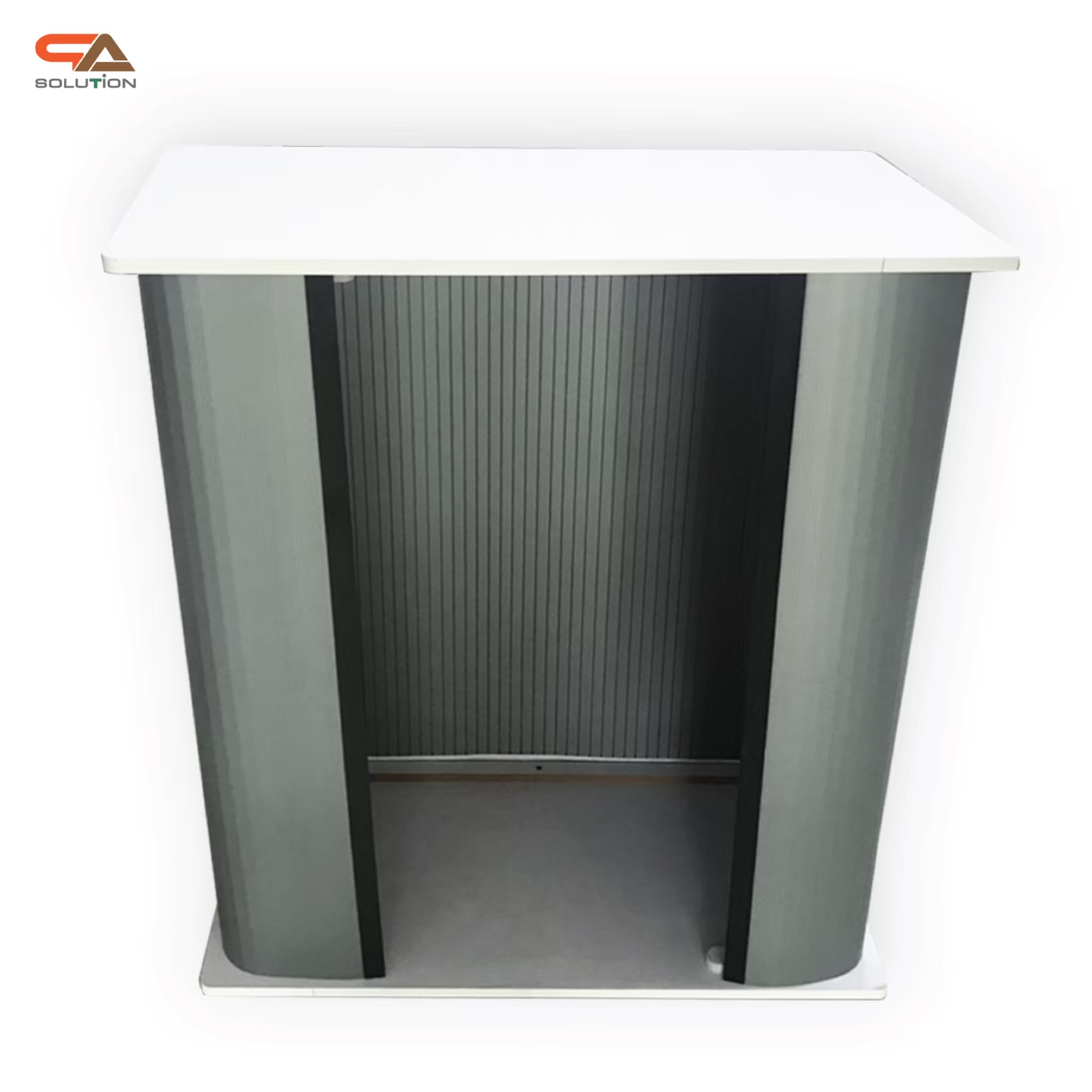 เคาน์เตอร์ออกบูธ ทรงเหลี่ยม ขนาด(W)80 X (D)40X (H)93.7 cm. ถอดประกอบได้ เคลื่อนย้ายสะดวก พร้อมกระเป๋า 1 ใบ