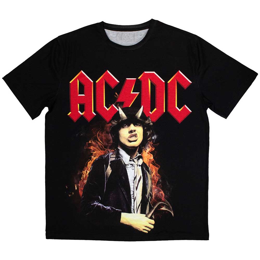AC/DC Unisex Sublimation T-Shirt: Angus Highway To Hell BLACK