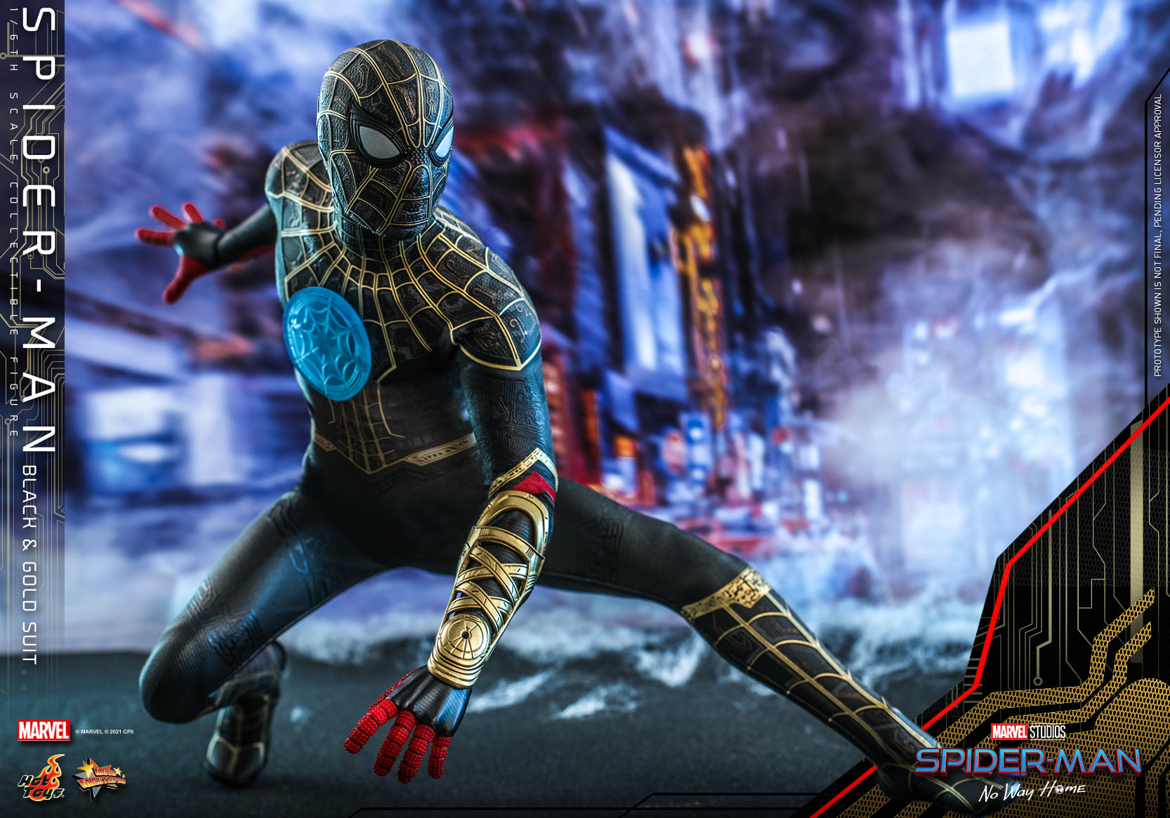Hot Toys MMS604 1/6 Spider-Man: No Way Home - Spider-Man (Black & Gold Suit)