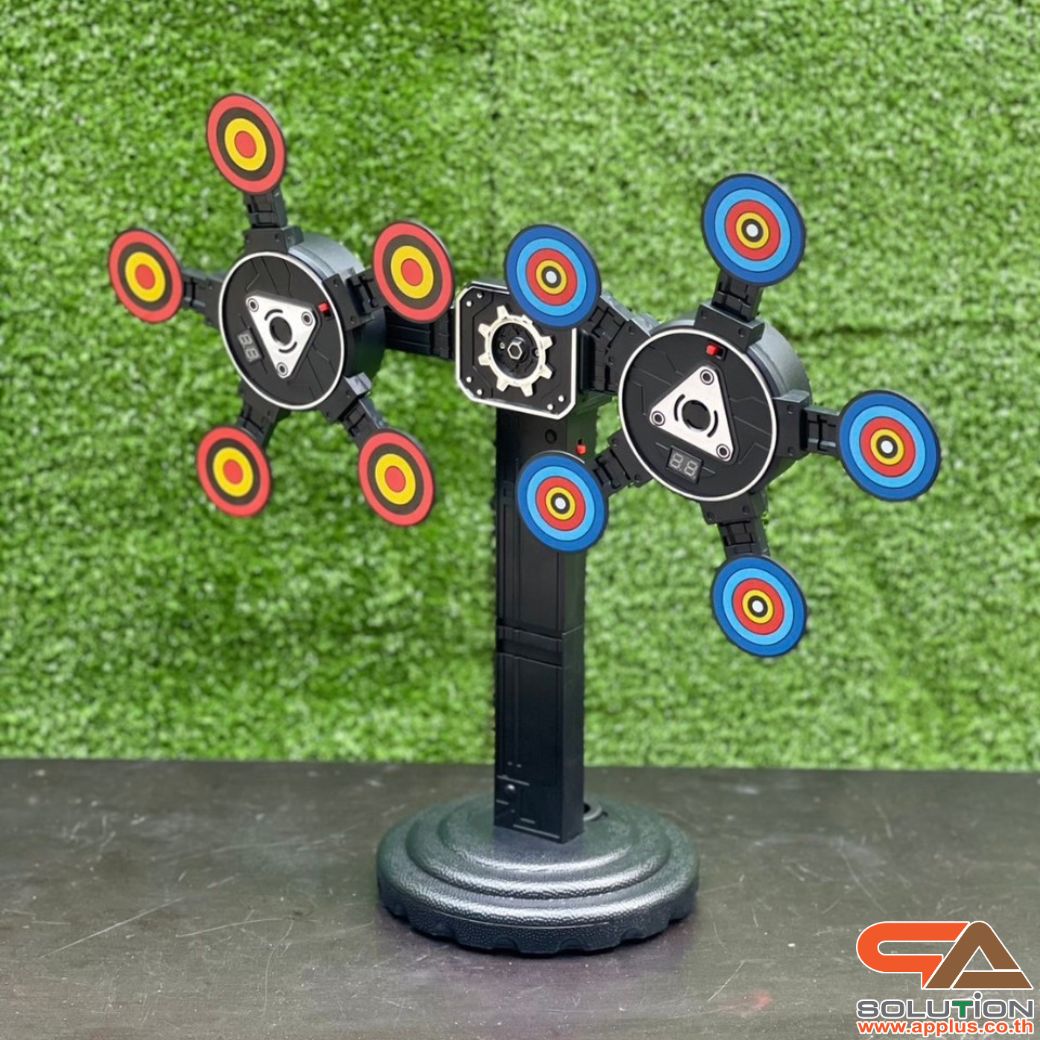 เกมส์ยิงเป้าหมุน เป้าหมุน 360 องศา จำนวน 10 เป้า จอ LED นับคะแนน พร้อมปืนกระสุนโฟม 1 ชุด