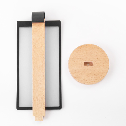 เมนูตั้งโต๊ะ ฐานไม้ รุ่น D4 ฐานไม้จริง สีบีช ขนาด 10X20 ซม., A5 และ A4 พร้อมซองพลาสติก 5 ซอง โชว์งานพิมพ์ได้ 2 หน้า (เพิ่มซองได้ )