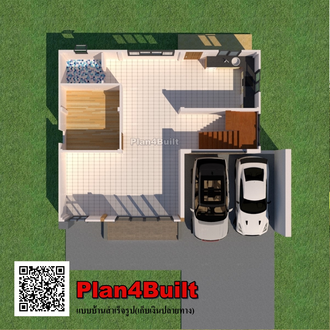 แบบบ้านโมเดิร์น2ชั้น 3ห้องนอน3ห้องน้ำ จอดรถ2คัน