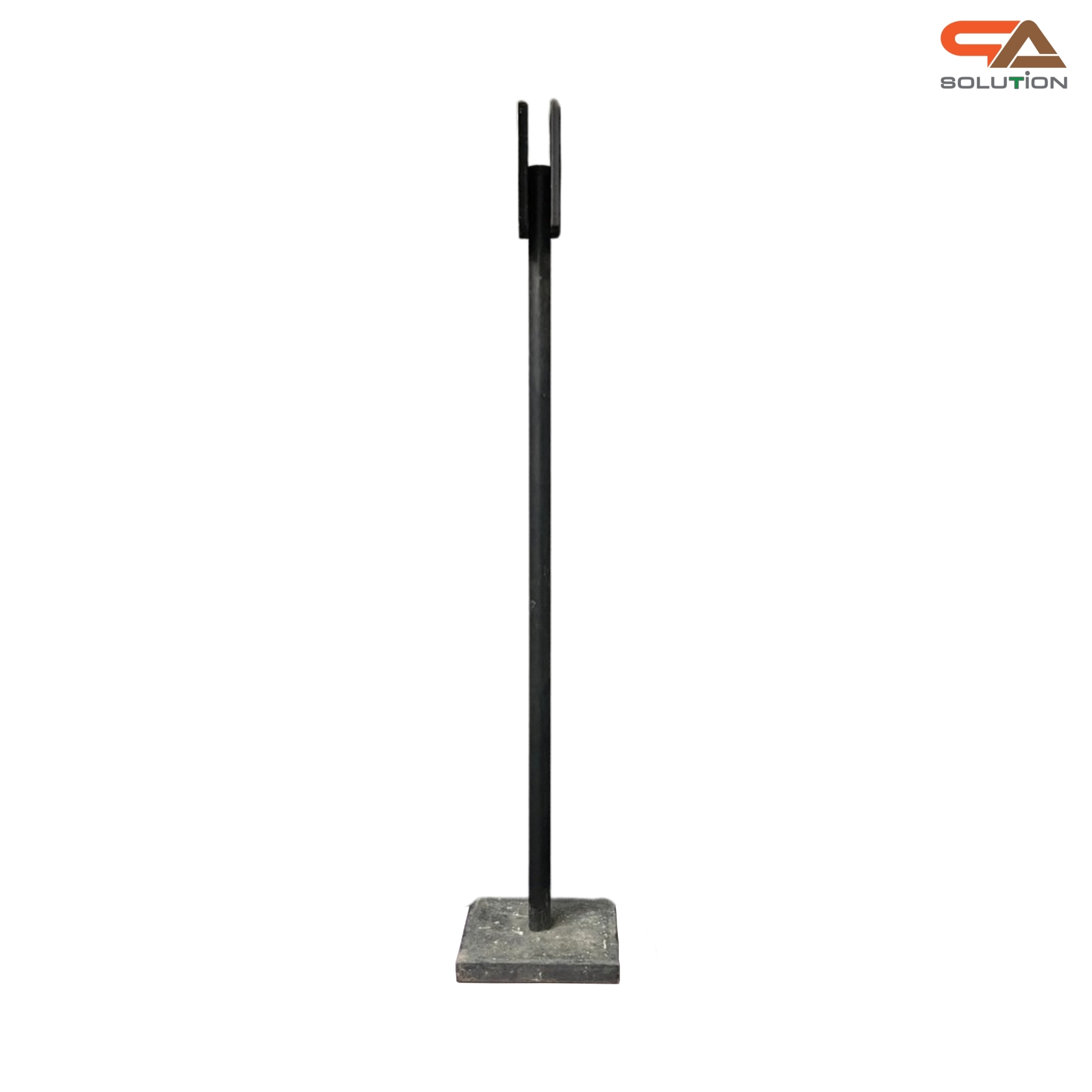 ป้ายรถบัส ป้ายรถประจำทาง โครงสร้างเหล็กพ่นสีดำทั้งชุด ขนาด (W)40 x (H)226 cm.