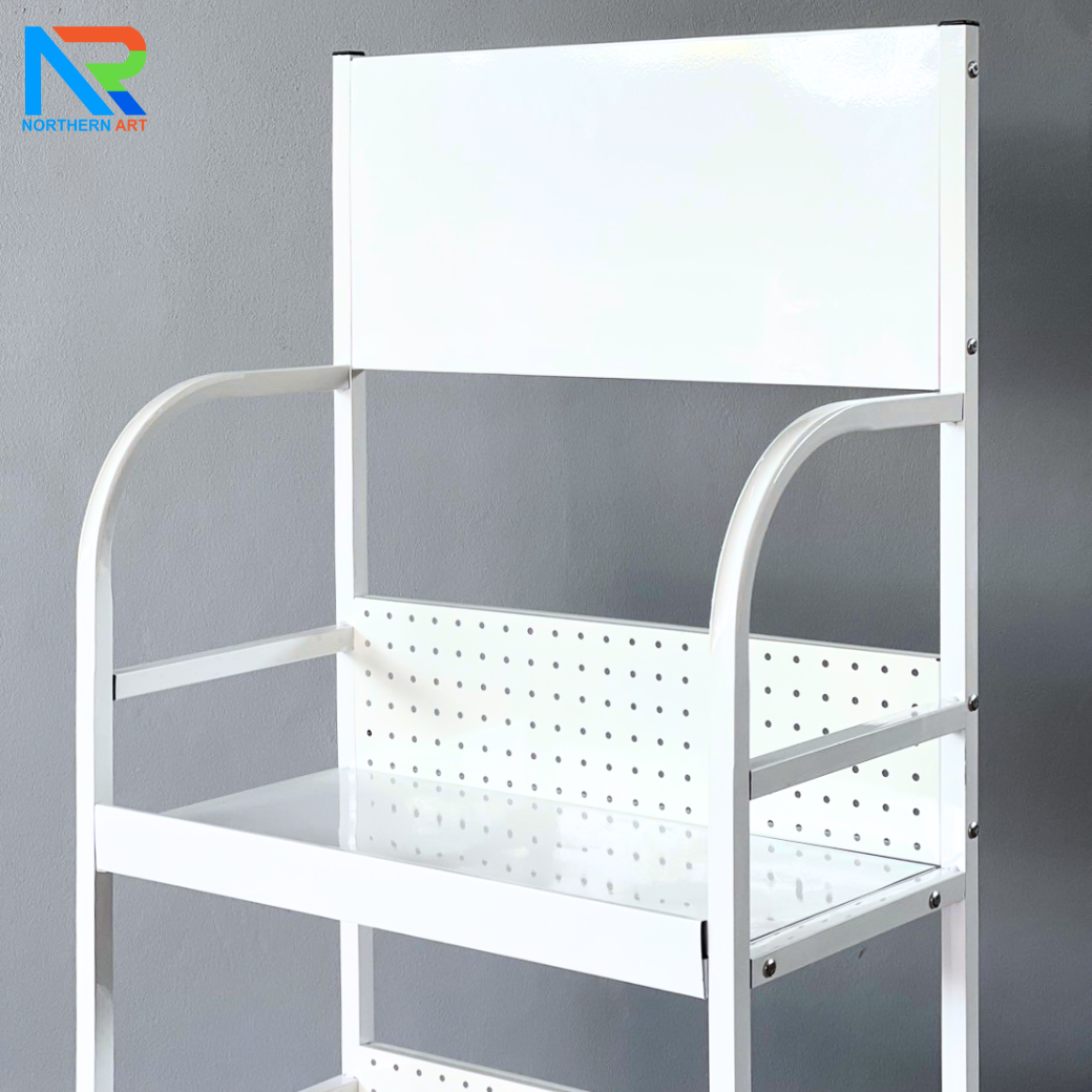 ชั้นวางสินค้าเหล็ก 3 ชั้น สีขาว ขนาด (W)60 x (D)30 x (H)150 ซม. ถอดประกอบได้