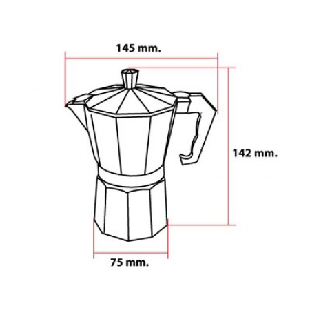 หม้อต้มกาแฟสดมอคค่าพอท (MOKA POT) อลูมิเนียม 3 ถ้วย iMIX
