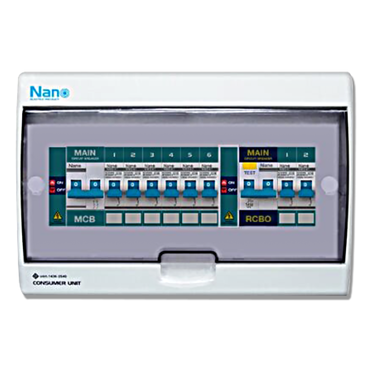 NANO ตู้คอนซูมเมอร์ยูนิต Split Bus (Main MCB+6 MCB & Main RCBO+2 MCB)