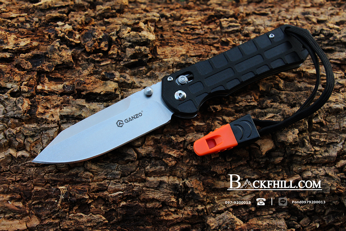 มีดพับ Ganzo Firebird รุ่น G7453-BK-WS ติดนกหวีดท้ายมีด ของแท้ 100%