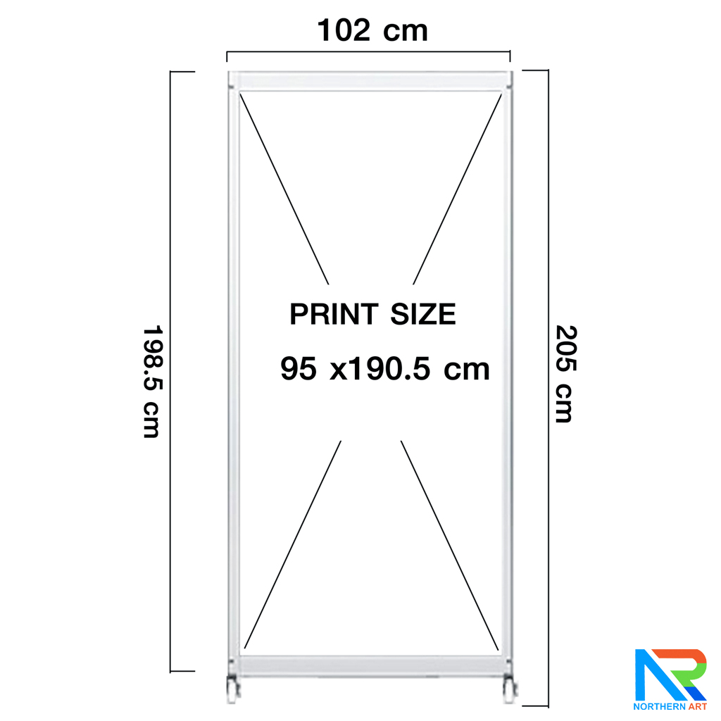 บอร์ดจัดนิทรรศการ อะลูมิเนียม ตั้งซิกแซก 6 บานพร้อมล้อ ขนาด (W)100 x (H)200 ซม. ถอดประกอบและพับเก็บได้
