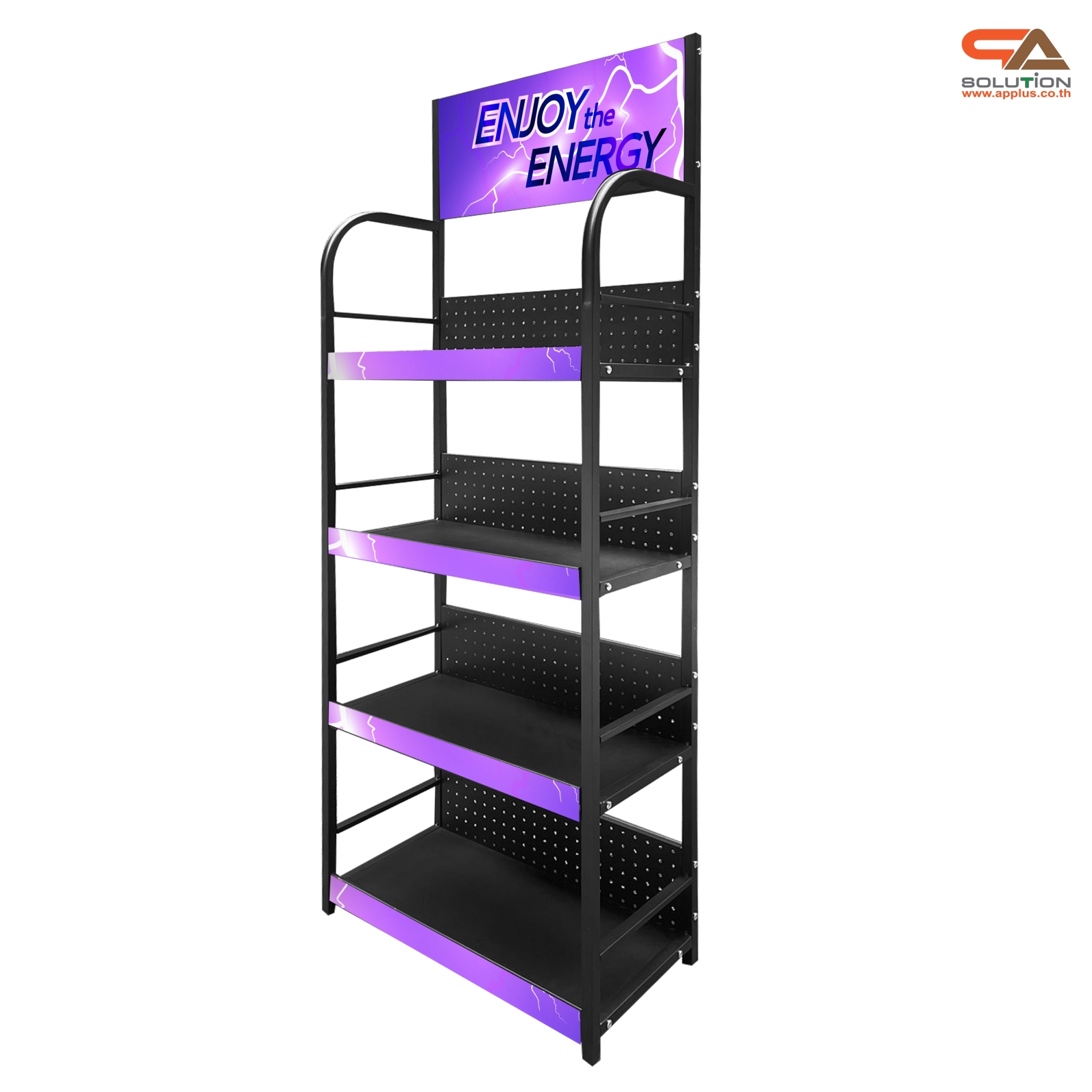 ชั้นวางสินค้าเหล็ก 4 ชั้น สีดำ ขนาด (W)60 x (D)30 x (H)160 ซม. ถอดประกอบได้