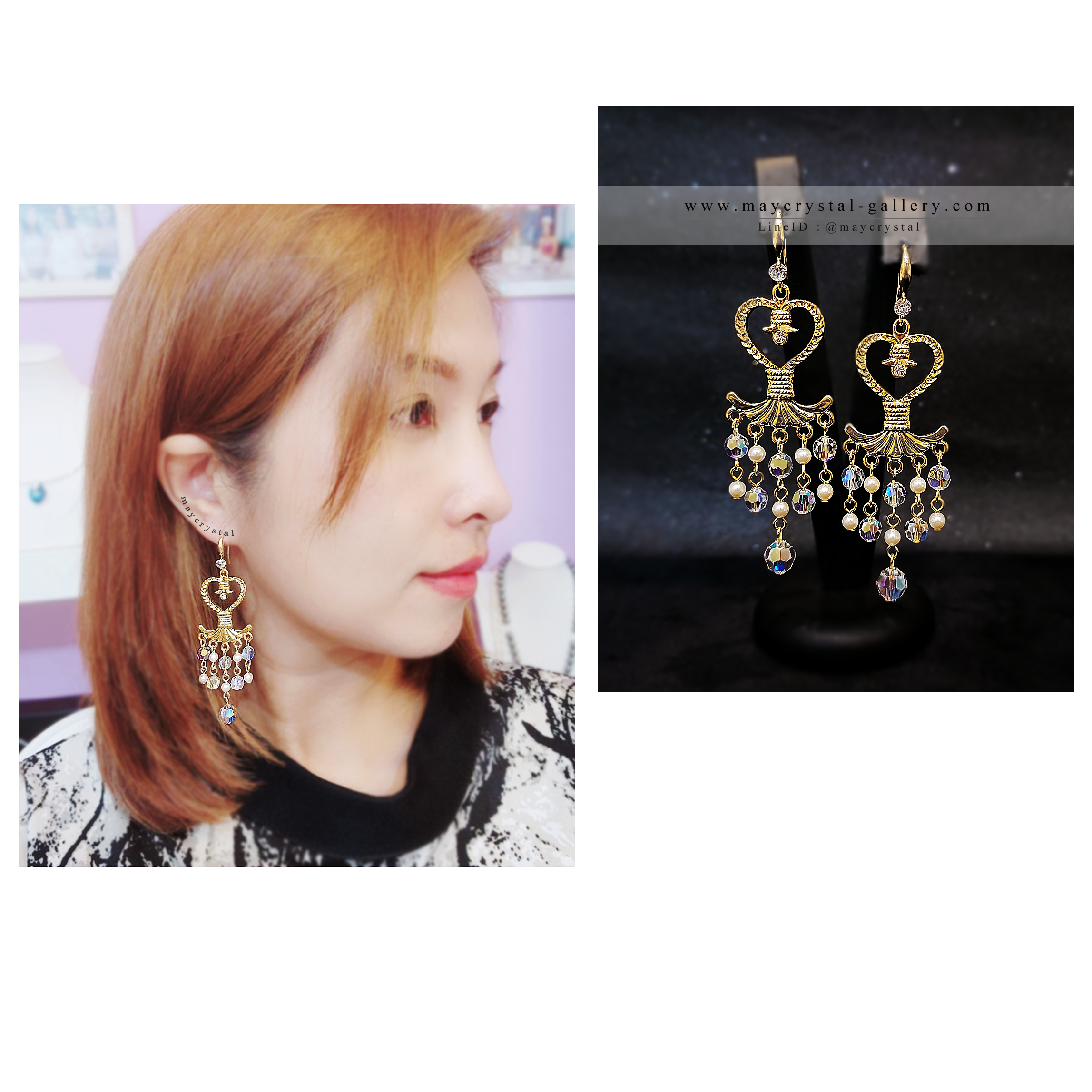 ต่างหูคริสตัล จากประเทศออสเตรีย (Embellished with Crystals from Austria)