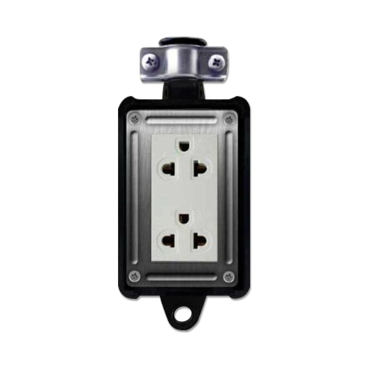 NANO บล็อคยางพร้อมเต้ารับ 2 ช่อง (ไม่มีสายไฟ) รุ่น RBNS2-NM (1 ชิ้น/กล่อง)