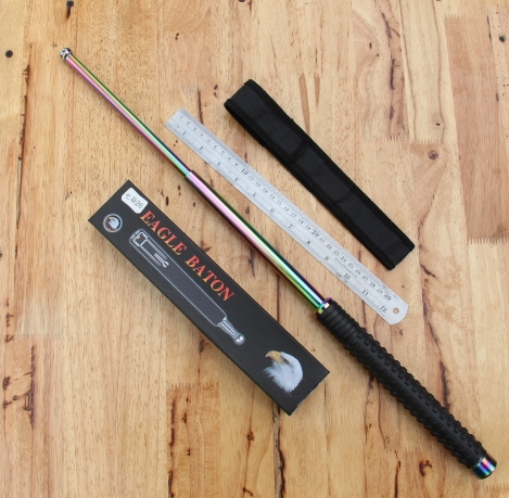 กระบองเหล็ก ดิ้วเหล็ก 3 ท่อน EAGLE Baton. ของแท้ (สีไทเท)