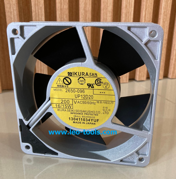 UP12D20 (2650-096) 200V 16/15W IKURA FAN Size: 120x120x38mm. พัดลมระบายความร้อนทนอุณหภูมิสูงโลหะ