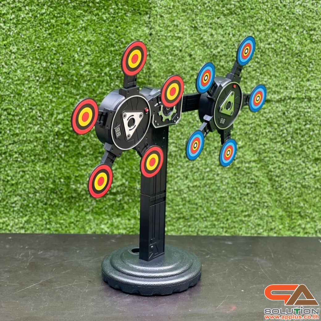 เกมส์ยิงเป้าหมุน เป้าหมุน 360 องศา จำนวน 10 เป้า จอ LED นับคะแนน พร้อมปืนกระสุนโฟม 1 ชุด