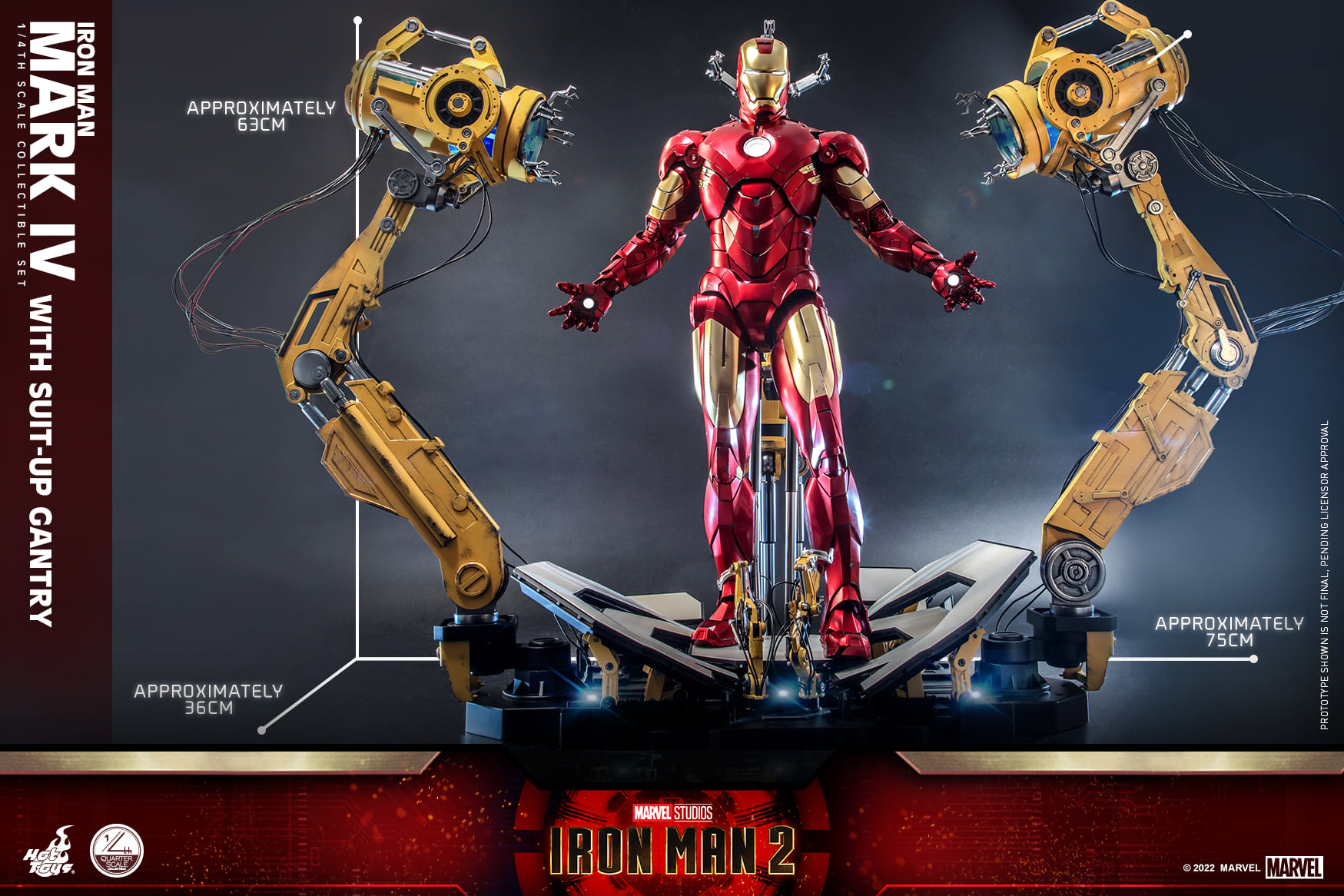 Hot Toys QS021 1/4 Iron Man 2 - Iron Man Mark IV with Suit-Up Gantry