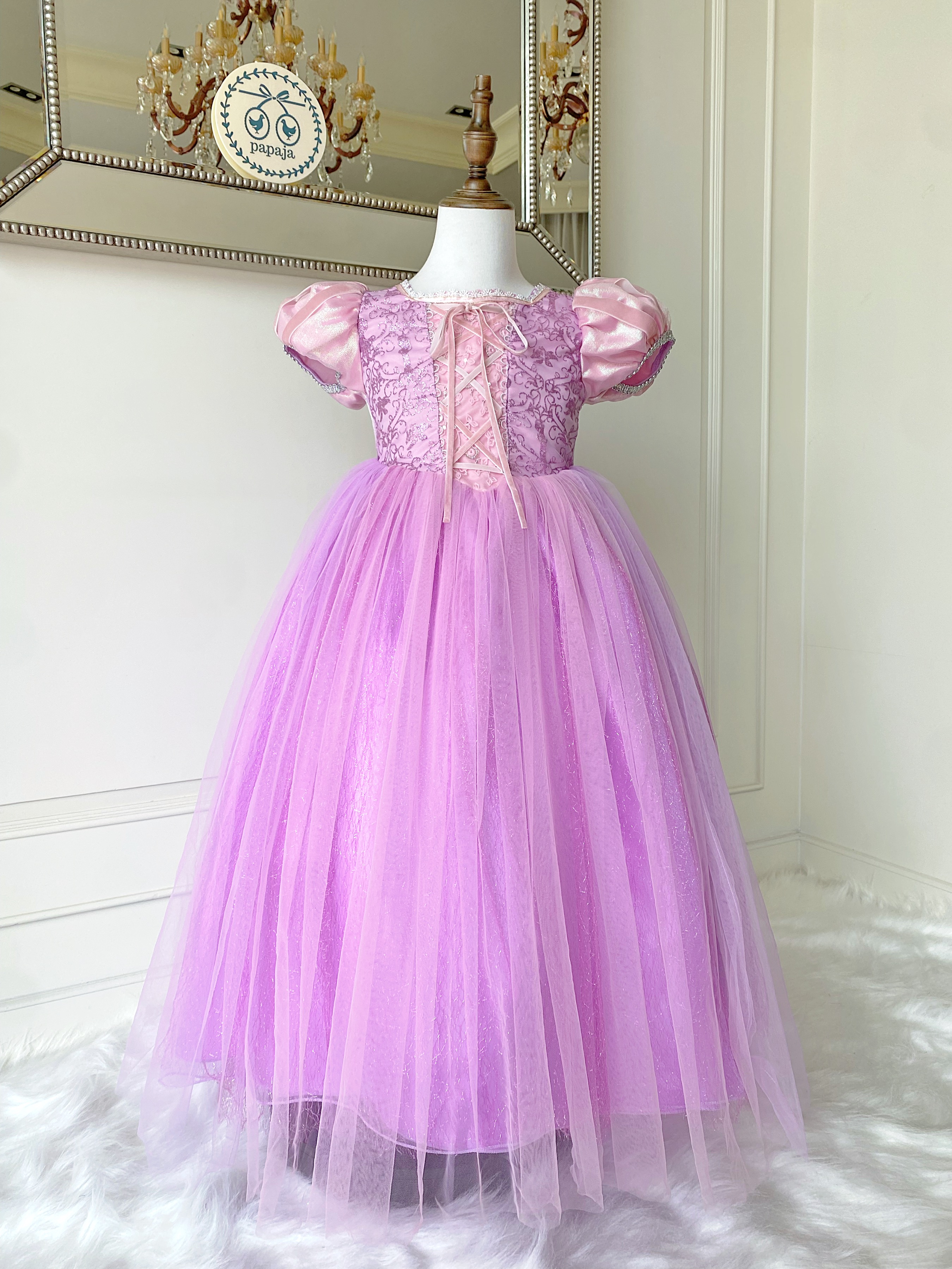 ชุดเจ้าหญิงราพันเซล รุ่นคลาสสิคยอดนิยม พร้อมปลอกแขนสวยหรู