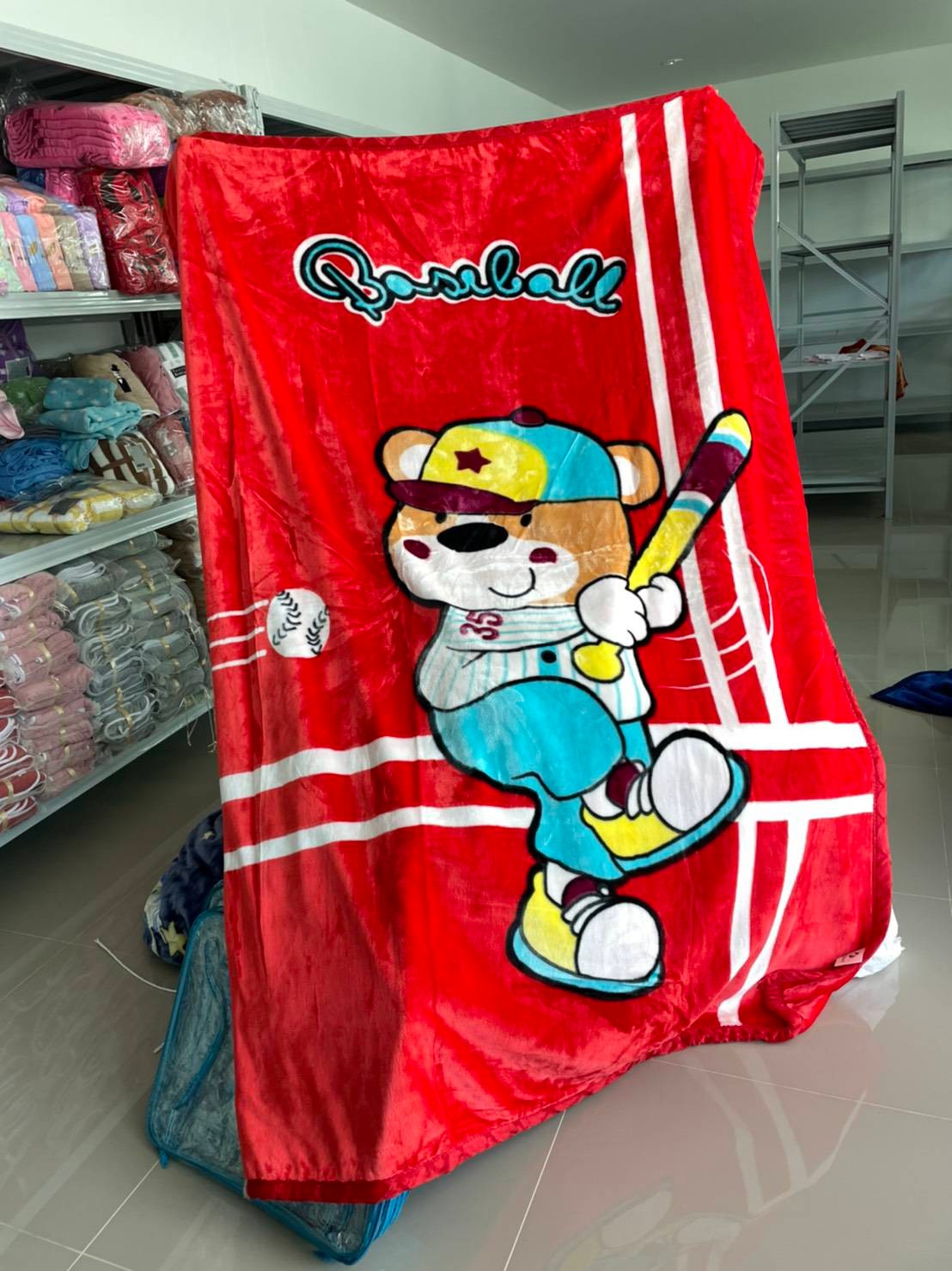 5ฟุตผ้าห่มกำมะหยี่/ขนมิ้ง 1.7kg. 1กส/40ผืน คละลายคละสี