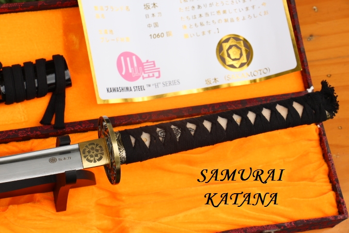 ดาบซามูไรคาตานะ KAWASHIMA STEEL. ขนาดความยาวรวม 40 นิ้ว เหล็ก HIGH CARBON NISI1060 ฝักดาบไม้เนื้อแข็งลายสวยงาม
