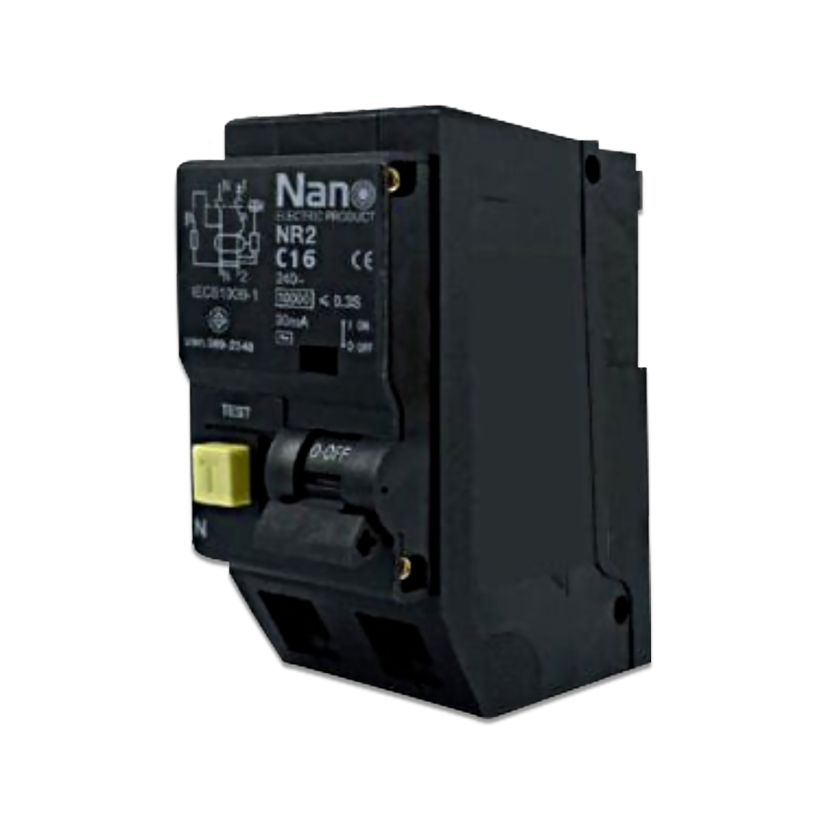 NANO เซอร์กิตเบรกเกอร์กันดูดปลั๊กออน (Plug-on) 2P 10kA 30mA