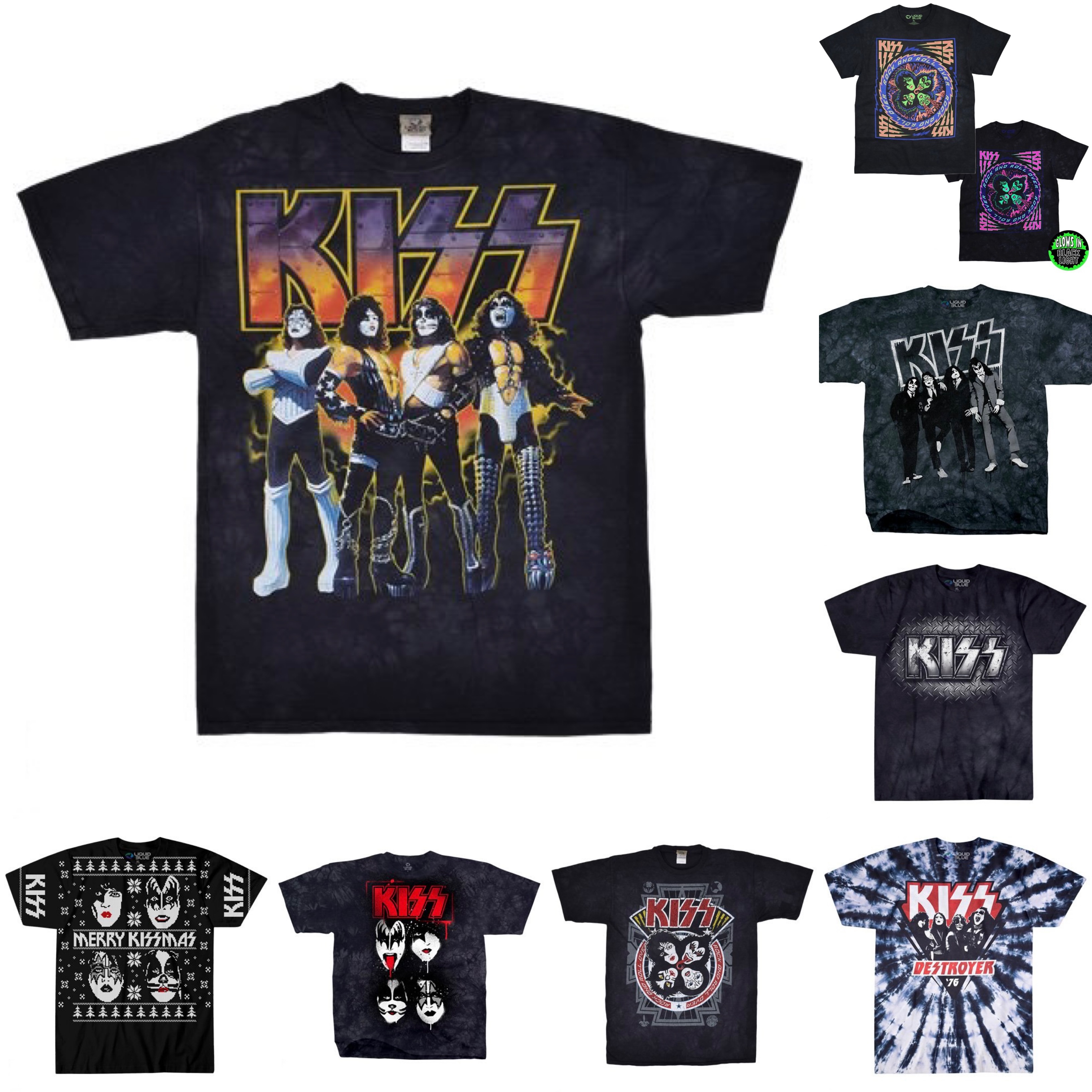 🇺🇸[PREORDER] เสื้อวง KISS T-SHIRT รวมลายสุดฮิต ลิขสิทธิ์แท้ LIQUID BLUE จาก USA