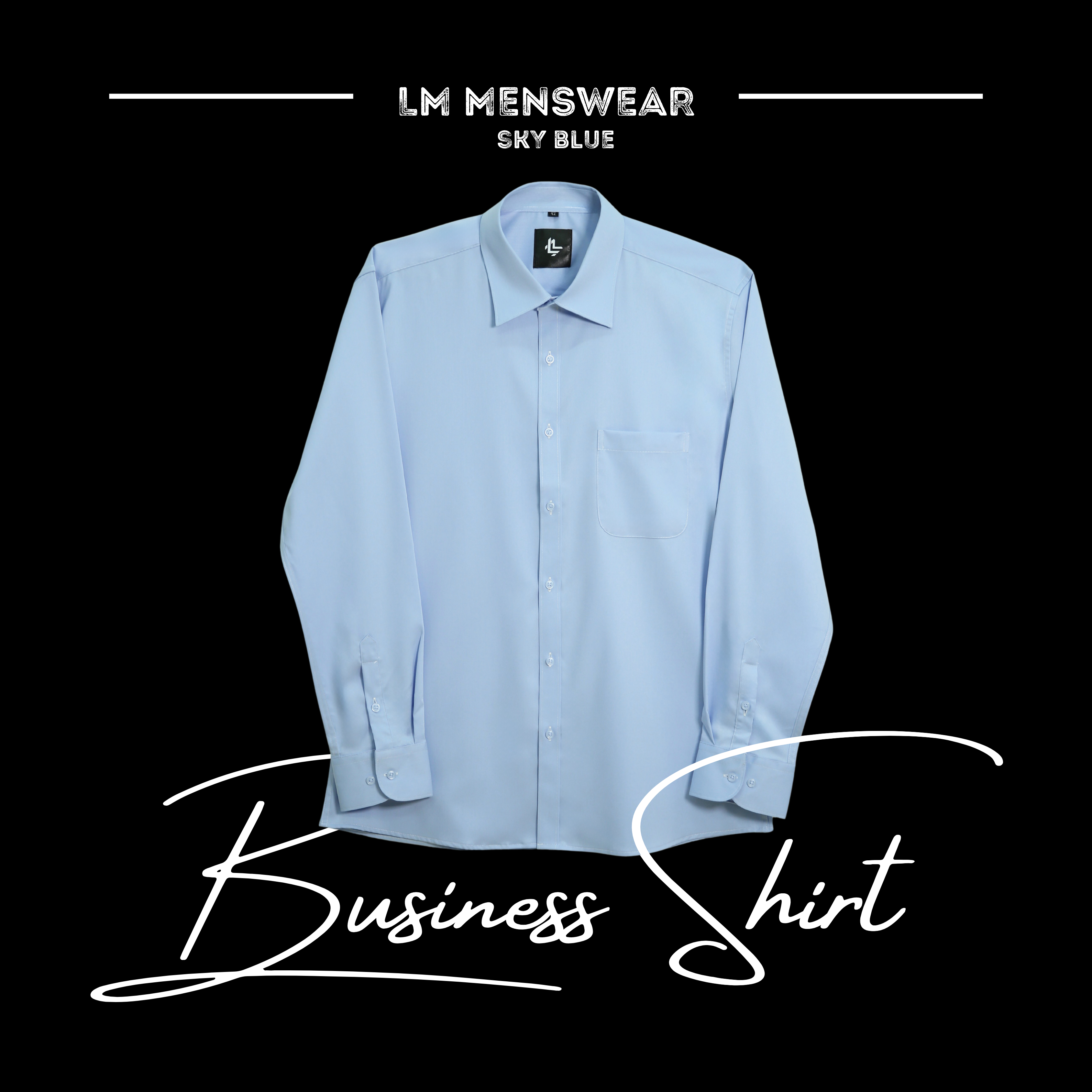 Business Shirt เสื้อเชิ้ต รุ่นบิสเนส โทนสีฟ้า น้ำเงิน กรม ปก Semi-Spread Collar ทางการ เหมาะสำหรับใส่เน็คไทด์