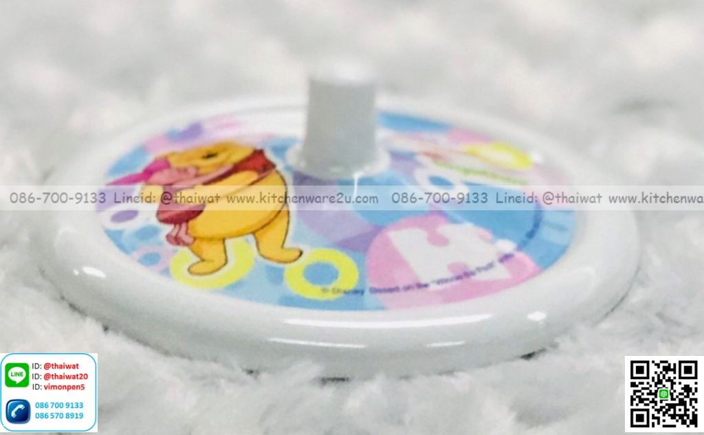 P09067 ฝาครอบถ้วยน้ำ 3.5 นิ้ว ลายหมีพูห์ Jigsaws เมลามีนและลิขสิทธิ์แท้ Flowerware เครือซูปเปอร์แวร์ No.L327-3.5 (ราคาส่งต่อ 12 อัน: เฉลี่ย 30 บต่อใบ)