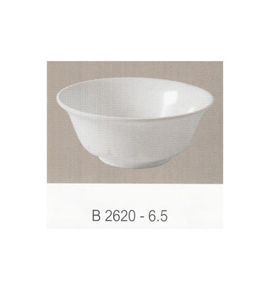 P09043 ชามแกง ทรงลึก 6.5 นิ้ว สีพื้น เมลามีนแท้ Flowerware เครือซูปเปอร์แวร์ No.2620-6.5 (ราคาส่งต่อ 12 อัน: เฉลี่ย 55 บ/ใบ)