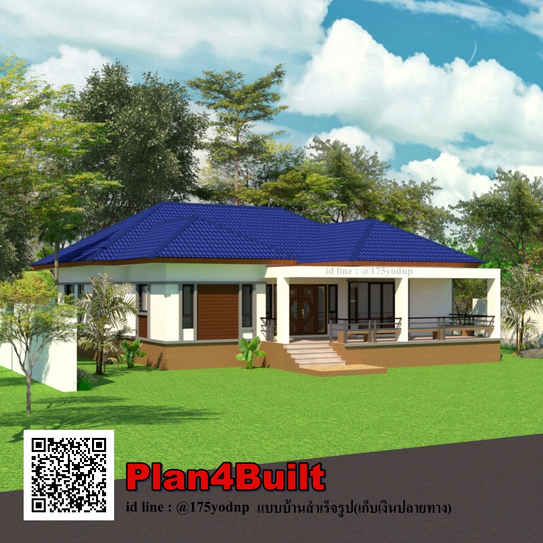 แบบบ้านชั้นเดียวทรงปั้นหยา มุงซีแพคโมนีย