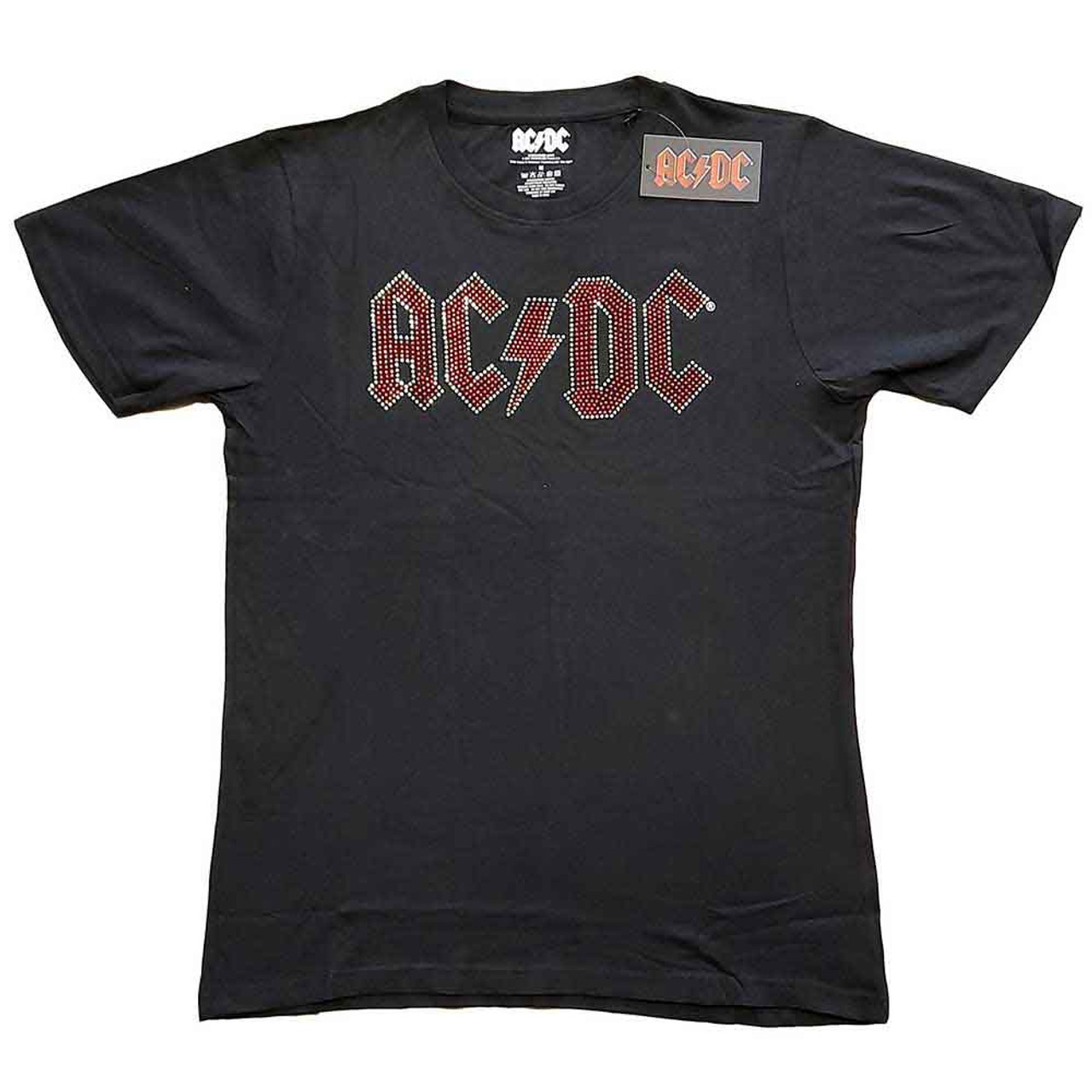 AC/DC Unisex T-Shirt: Full Colour Logo (Embellished) BLACK