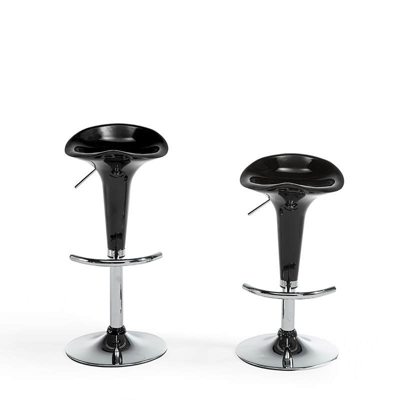 เช่าเก้าอี้บาร์ ทรงถ้วยไอศครีม ปรับสูงต่ำได้ ขาเหล็กชุบโครเมี่ยม มี3สี ขาว แดง ดำ