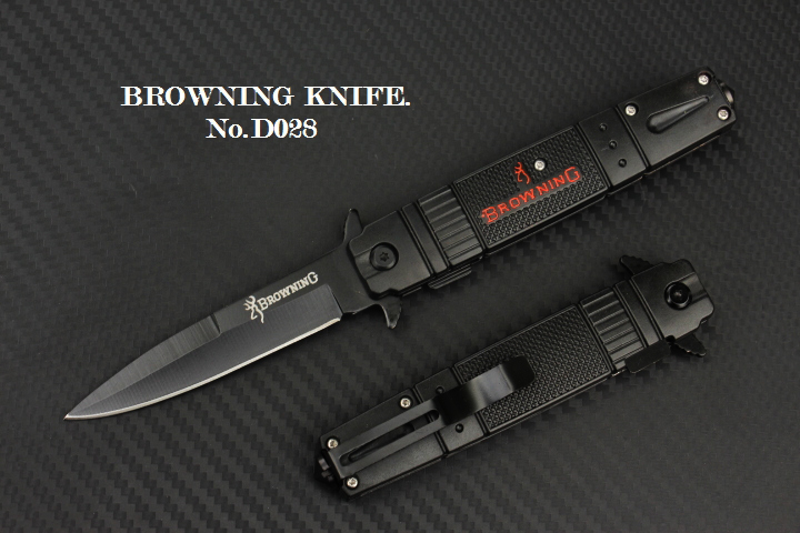 มีดพับ BROWNING Stainless Steel รุ่น D028 ใบมีดปลายแหลมรมดำ