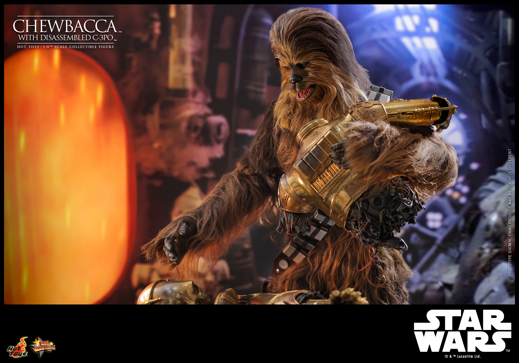Hot Toys MMS766 Star Wars Episode V: The Empire Strikes Back - Chewbacca with Disassembled C-3PO