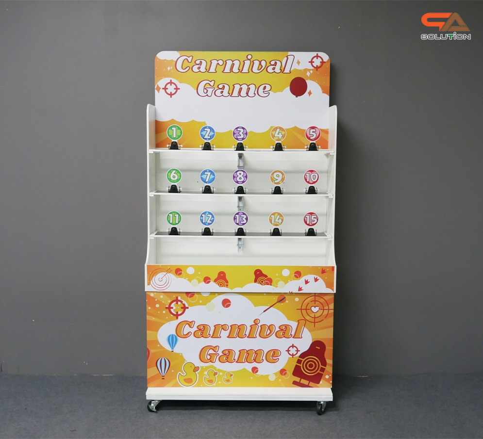 เกมส์ CARNIVAL GAME ยิงเป้าเหล็กกลม ขนาด (W) 90 x (L)50 x (H)176 cm. พร้อมเป้าเหล็กกลม 15 อัน ปืนกระสุนโฟม 2 ชุด