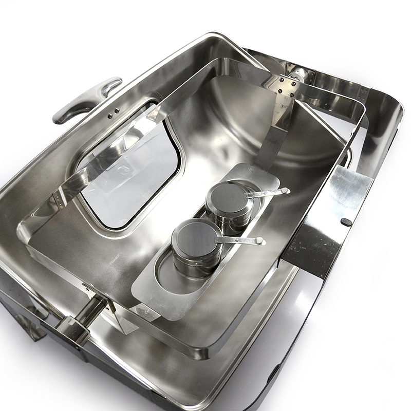 หม้ออุ่นอาหาร 9 ลิตร ทรงเหลี่ยม ฝาทรงโดมมีหน้าต่างกระจก