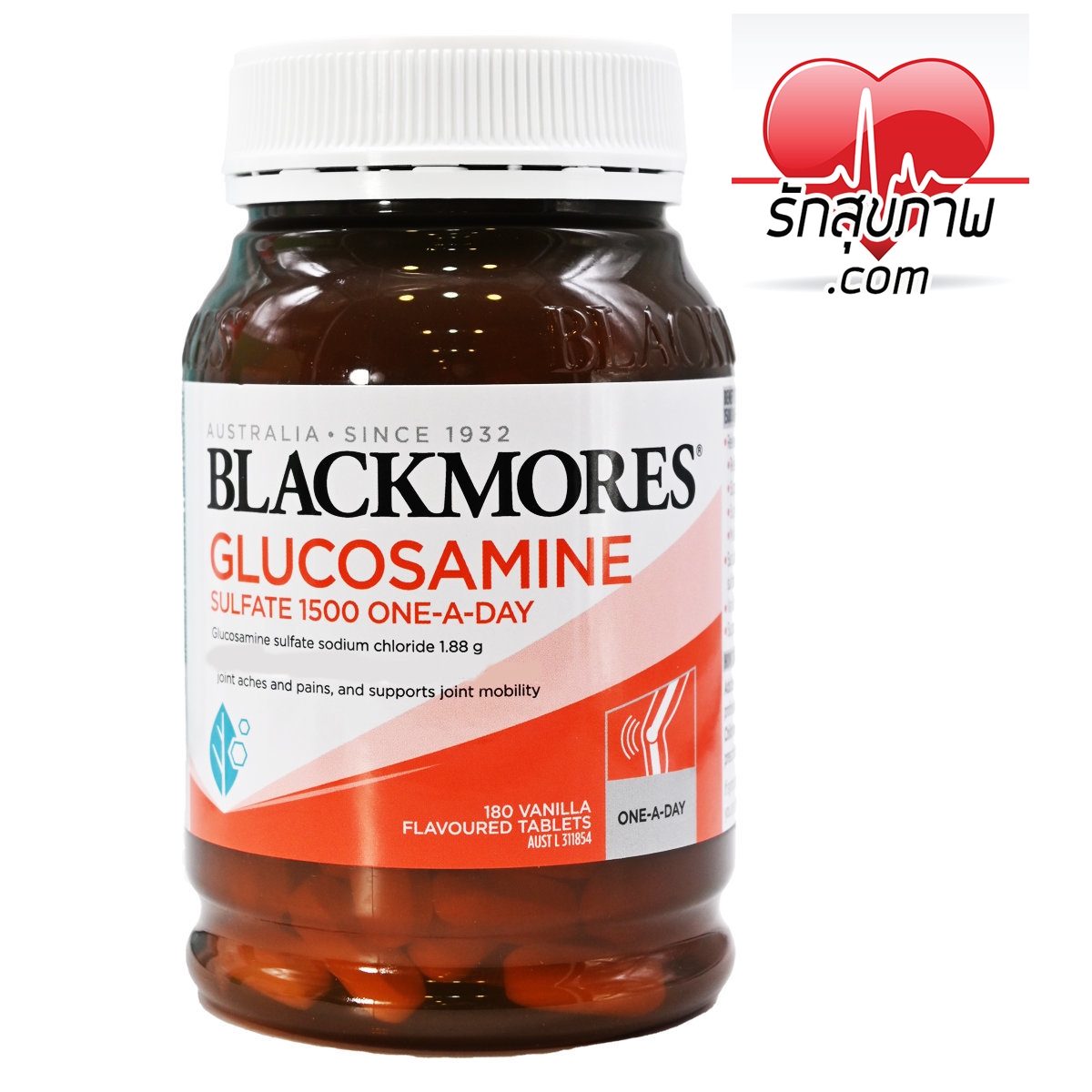 Blackmores Glucosamine ตัวช่วยอาการปวด จากข้อเข่าเสื่อม 1,500 mg (ขนาด 180 แคปซูล)