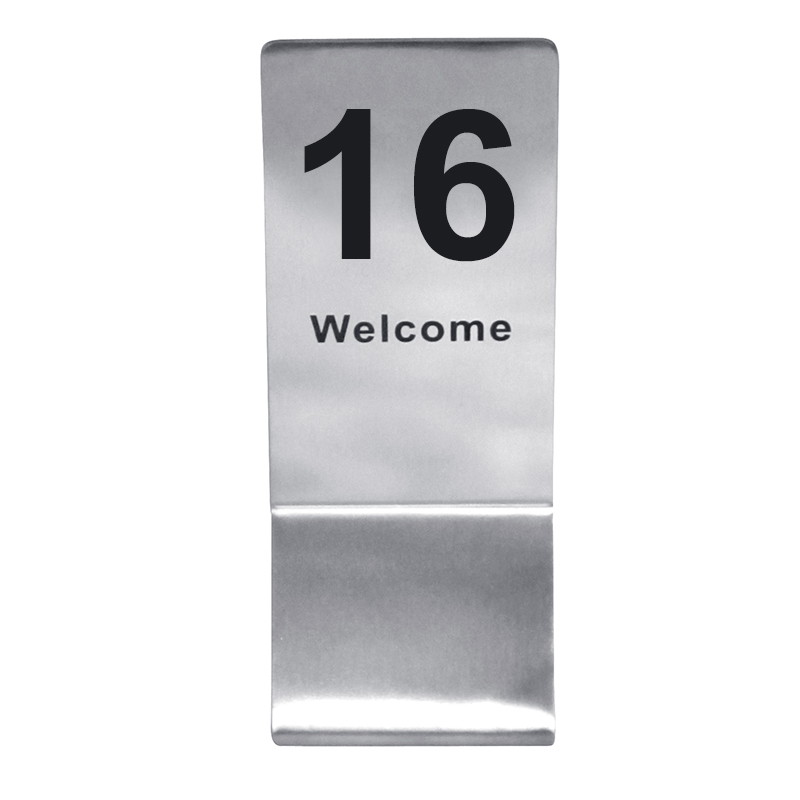 ป้ายโต๊ะสแตนเลสทรงสูง สำหรับใช้บอกหมายเลขโต๊ะ เลข 1-20 1617-020