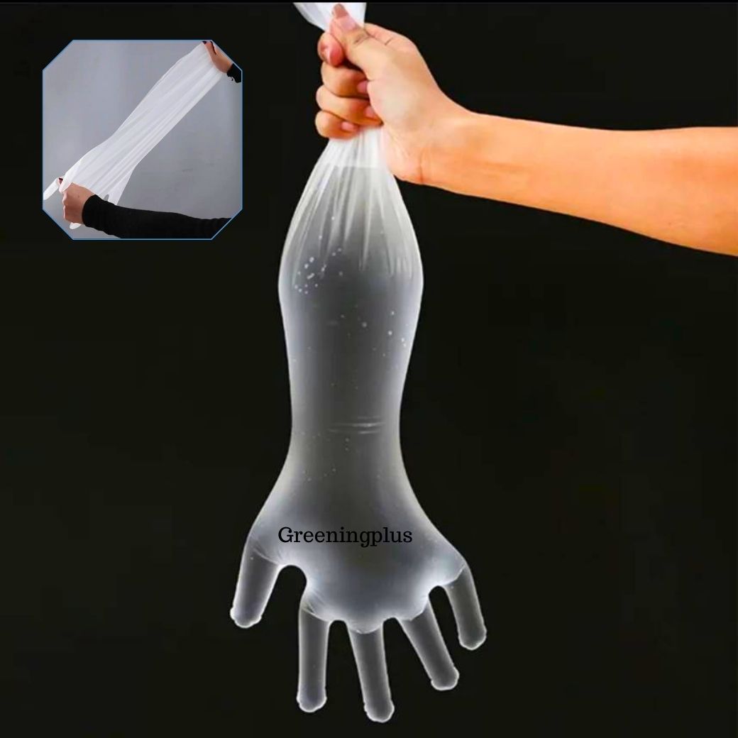 ถุงมือพลาสติก คลุมศอก แบบยาวพิเศษ 55 cm. Long Glove จำนวน 10 ชิ้น (5คู่) / แพ็ค