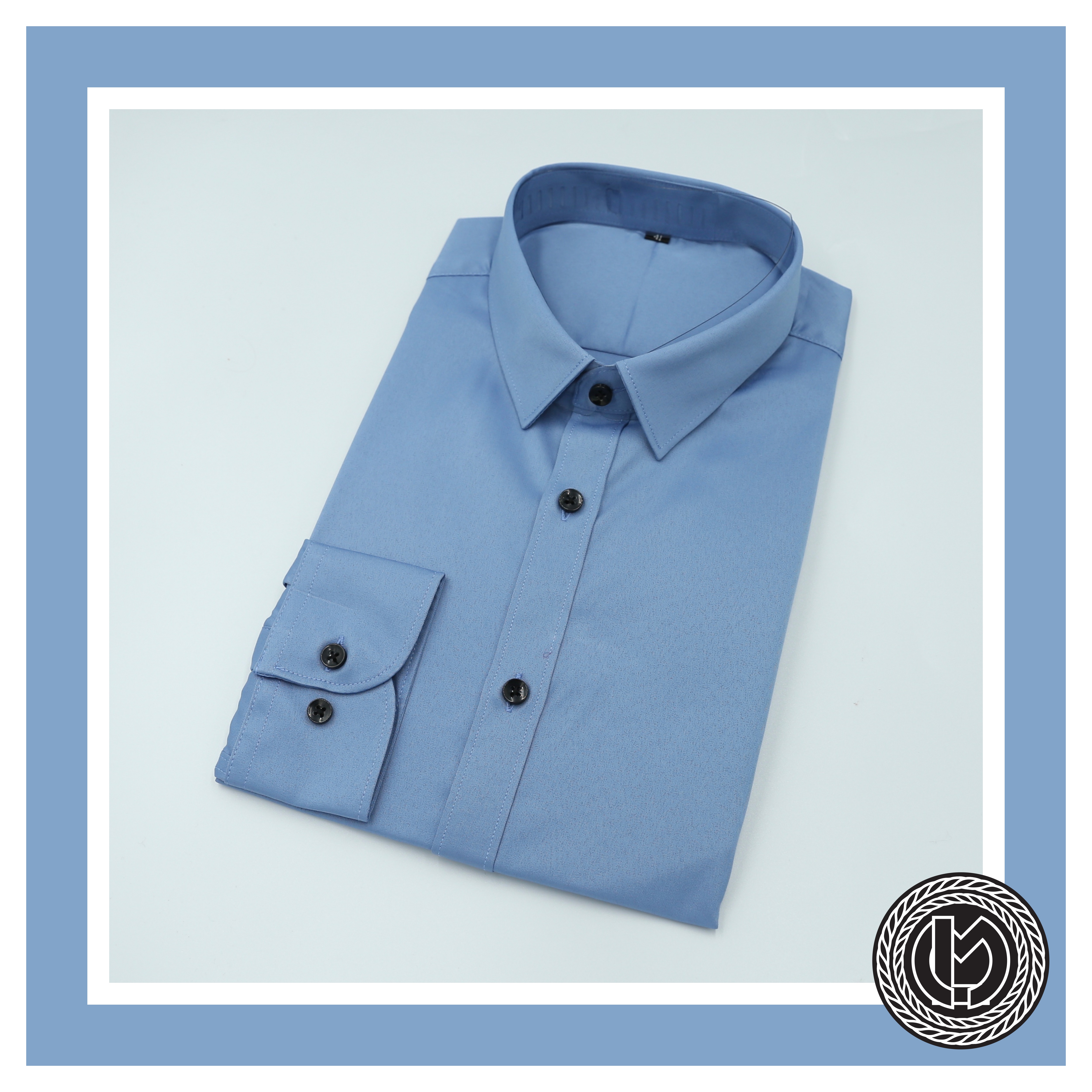 เสื้อเชิ้ตสีฟ้าพาสเทล Pastel Blue Shirt (Standard Collar)
