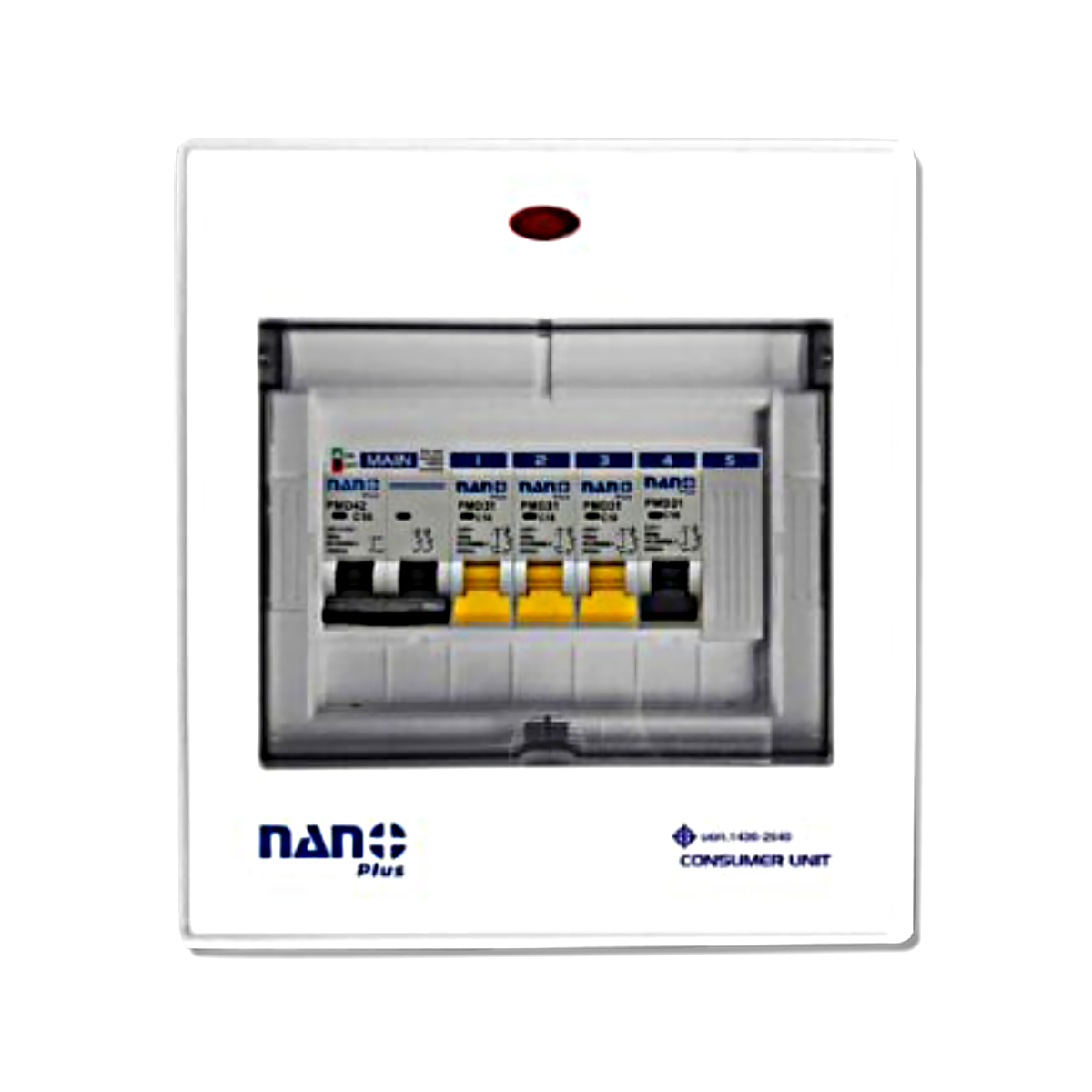 NANO ตู้คอนซูมเมอร์ยูนิต NANO PLUS เมน+5 ช่อง (พร้อม MCB+ลูกย่อย 4 ลูก)