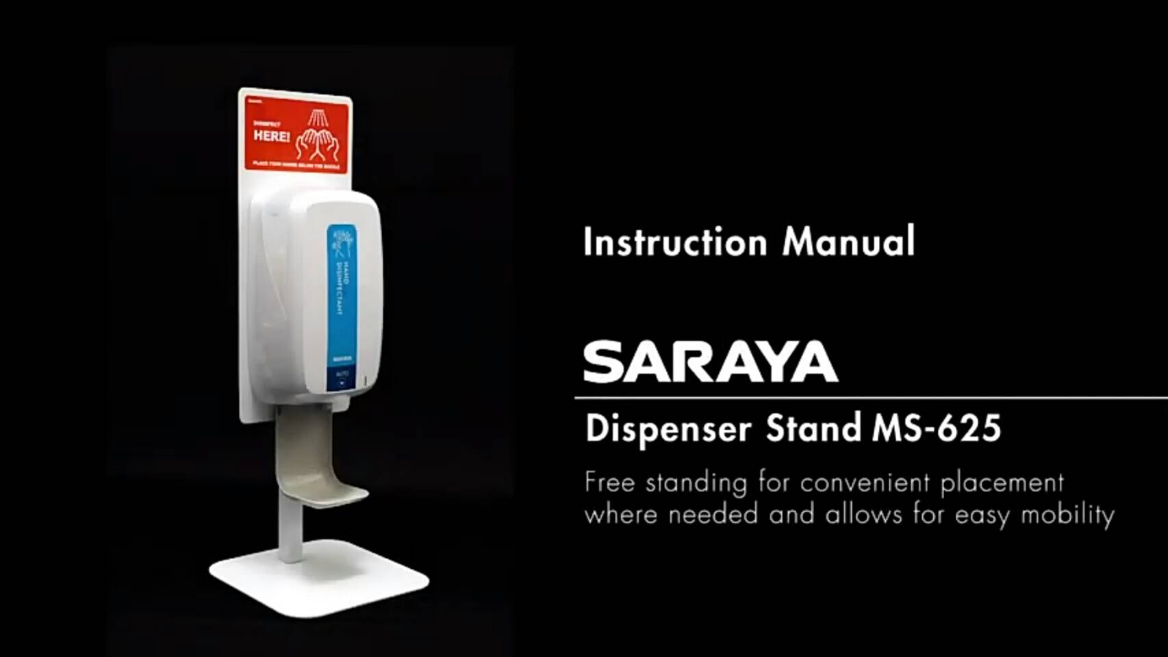 SARAYA ชุดเครื่องจ่ายน้ำยาอัตโนมัติ UD-1600 พร้อมขาตั้ง MS-625 สำหรับตั้งโต๊ะ