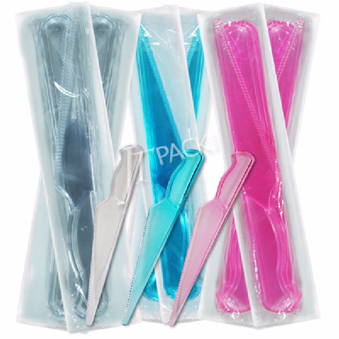 มีดตัดเค้ก พลาสติก สีใส (10ชิ้น)