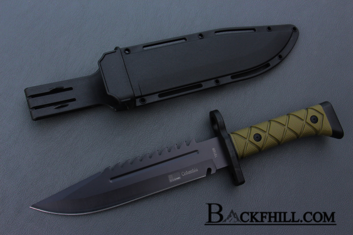 มีดใบตาย COLUMBIA รุ่น 1918B Hunting Survival Knife มีดเดินป่าทรงสวย พร้อมซอง ABS แข็ง ขนาด 13 นิ้ว