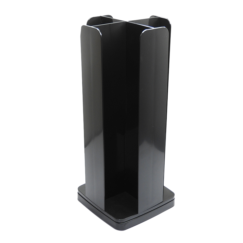 4 Compartment Acrylic Rotating cup and lid dispenser, 360 degree swivel base