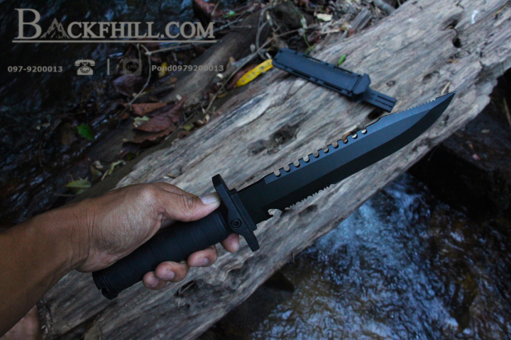 มีดพกลุยป่า COLUMBIA รุ่น 2328A # มีดทรงโบวีใบรมดำสำหรับลุยป่า ขนาด 14 นิ้ว พร้อมซองแข็ง