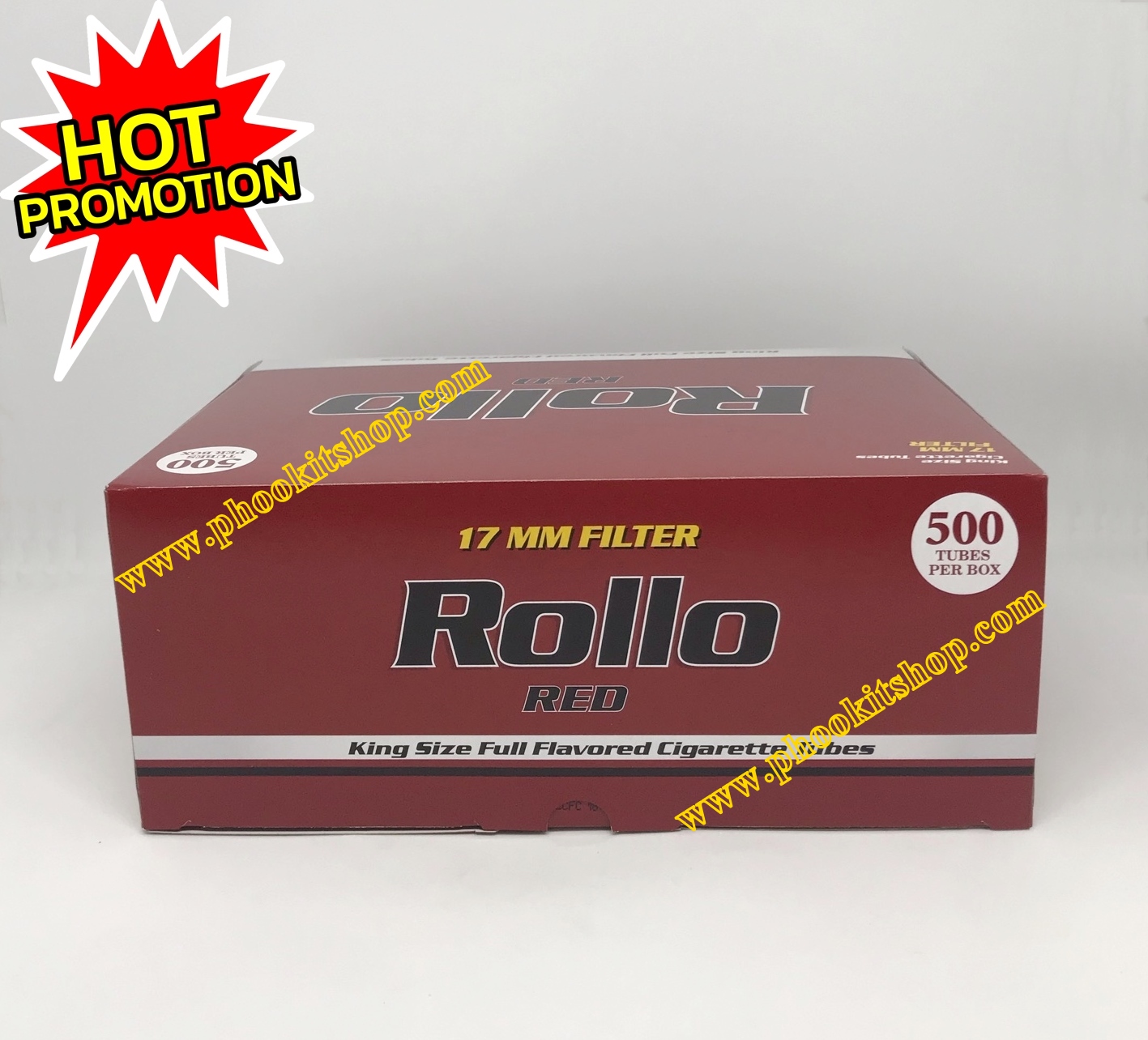ก้นกรองบุหรี่ มวนเปล่า ก้นกรองเปล่าบุหรี่ Rollo คุณภาพสูงอัดง่ายใช้งานสะดวก แบบมวนร้อน จำนวน 500 มวน