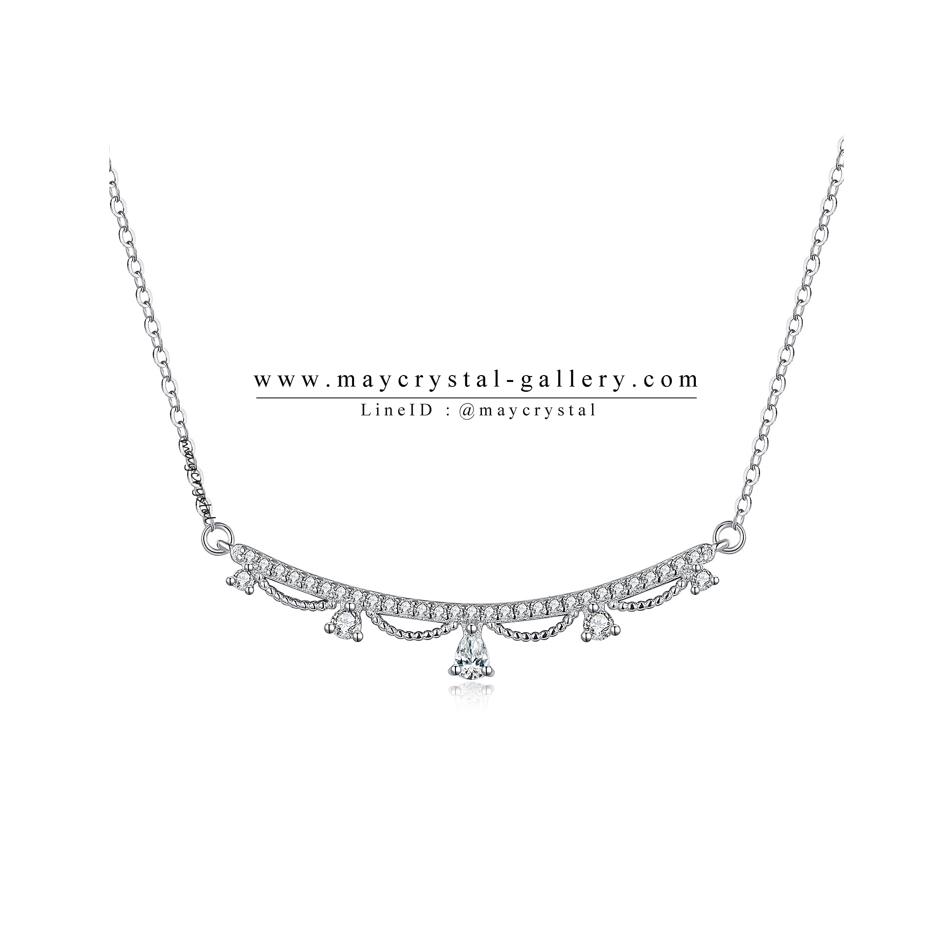 สร้อยคอ คริสตัลจากยุโรป (Embellished with Crystals from Austria) จัดส่งพร้อมแพคเกจและ tag สินค้า