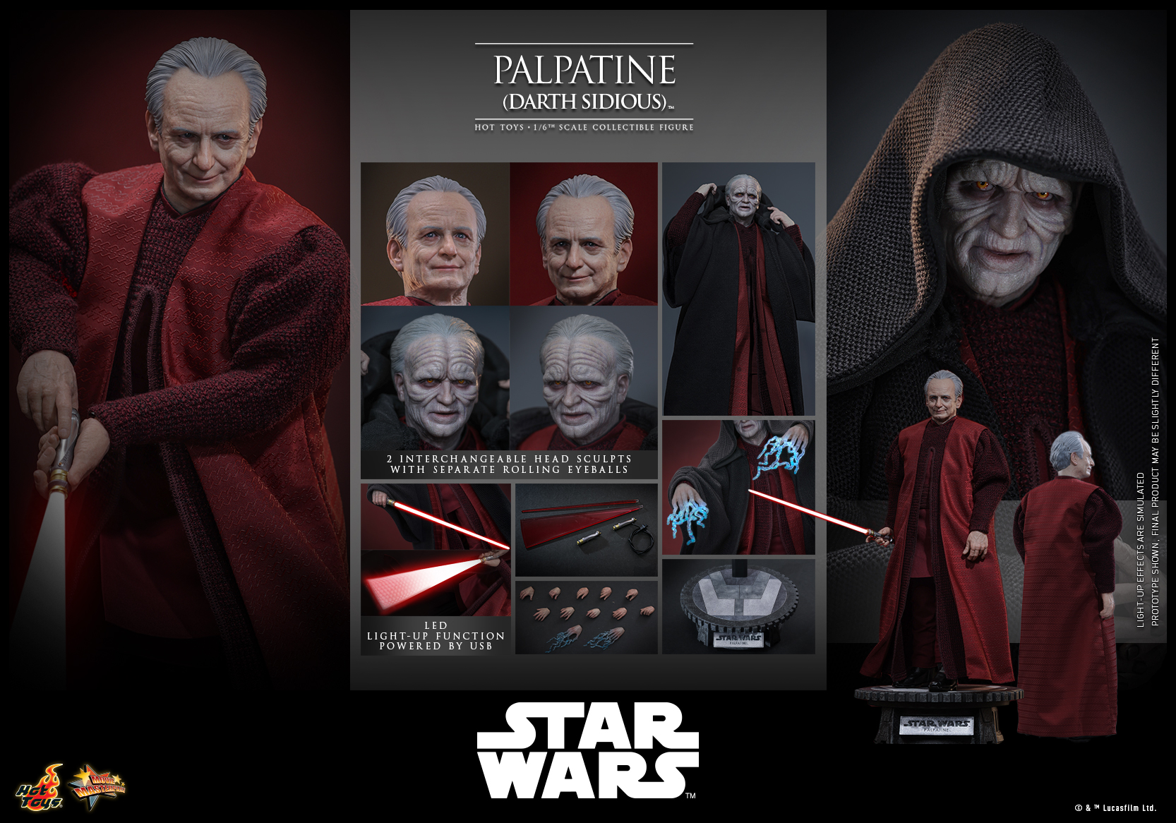 Hot Toys MMS805 Star Wars: Episode III – Revenge of the Sith - Palpatine (Darth Sidious)