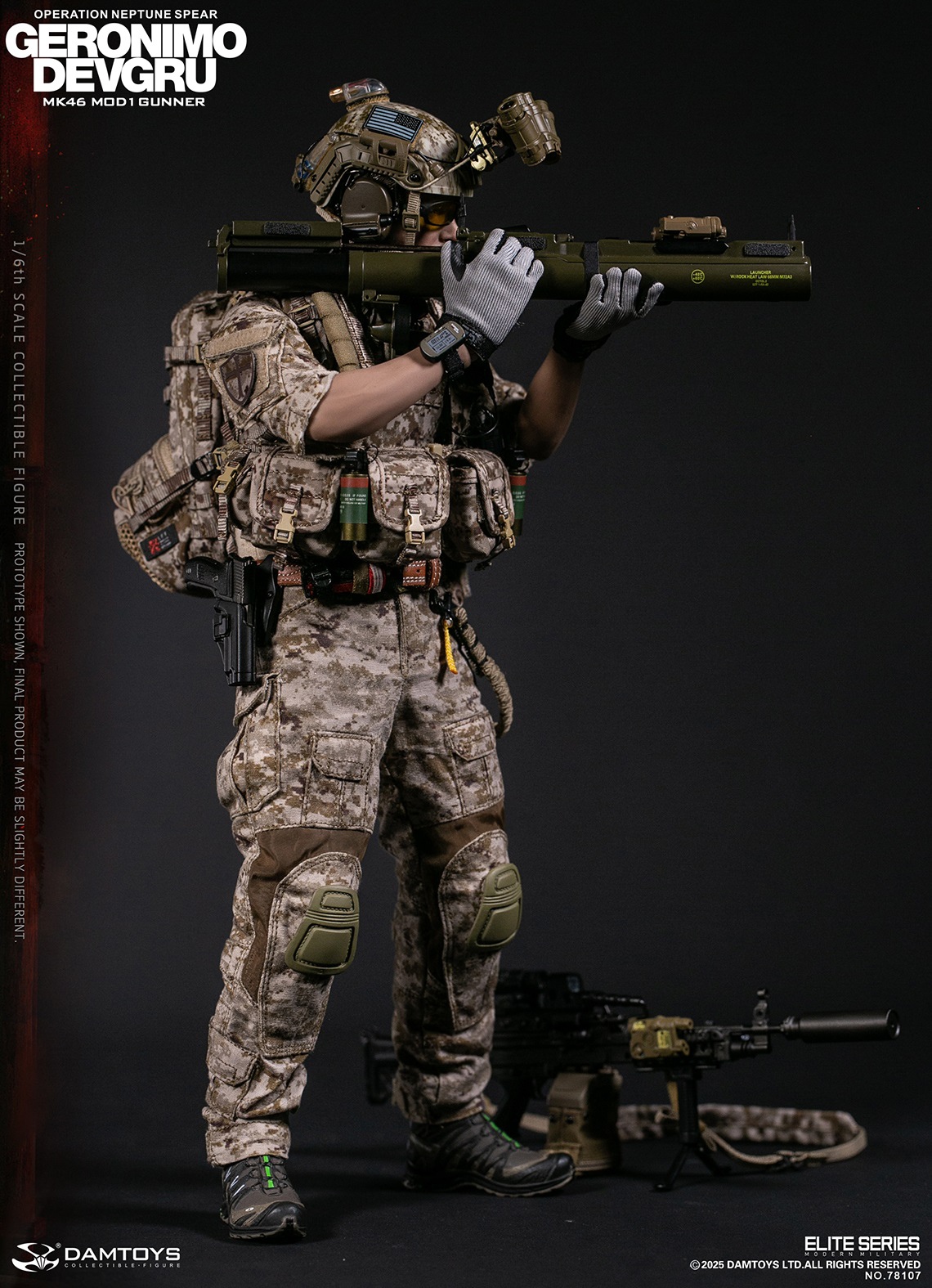 DAMTOYS 78107 DEVGRU Operation Neptune Spear “GERONIMO” MK46 MOD1 GUNNER