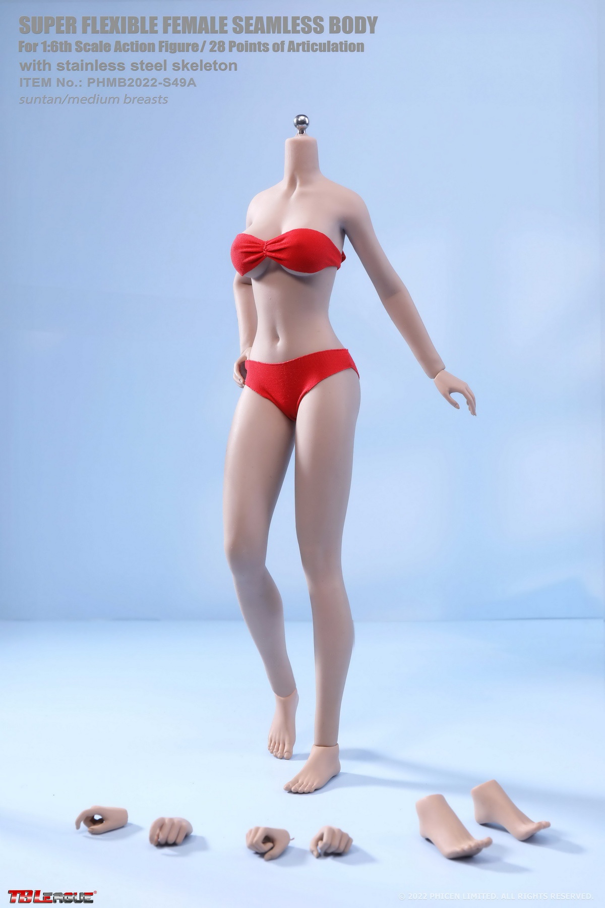 TBLeague PHMB2022-S49A 1/6 Suntan Medium Breasts Body